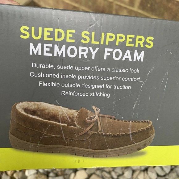 Eddie Bauer Men Suede Tan Slippers Style Ryan 8-9 - Picture 4 of 6